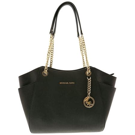 michael kors jet set chain large shoulder tote black|Michael Kors packable tote.